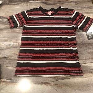 Brand new , v neck stripe red shirts